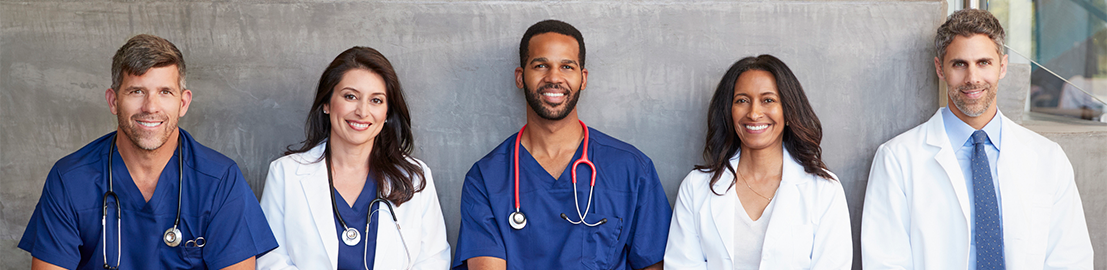 Group of hospital staff smiling